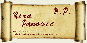 Mira Panović vizit kartica
